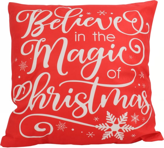 Декоративная подушка с наполнителем Зимняя сказка 44x44 см, magic christmas, красная 68010-3-3