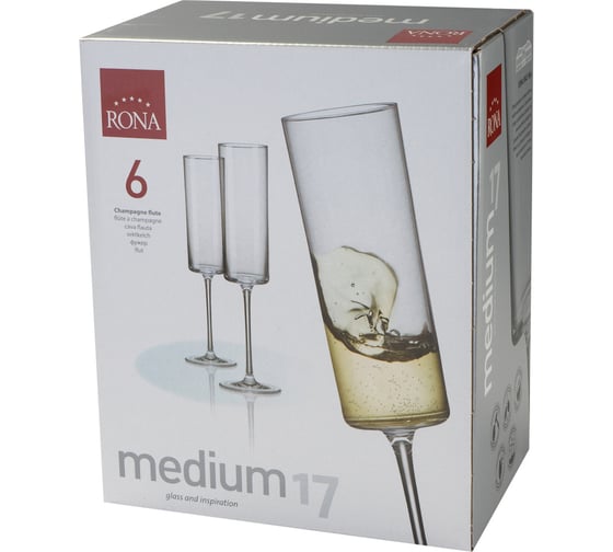 Набор бокалов для шампанского "Medium", 170мл, 6шт RONA 806889311165