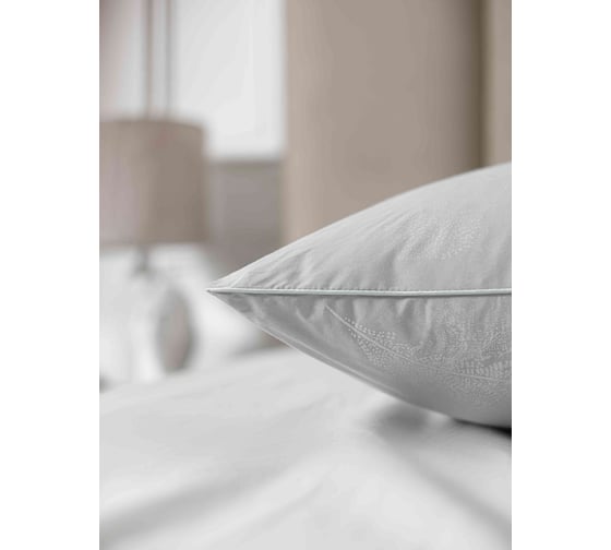 Подушка Guten Morgen высокая, пух первой категории, тик, Charlotte Pearl, 50x70 см ПВШП-50-70