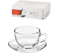 Набор чашка с блюдцем Pasabahce PSB 215 мл 12 пр. БЕЙЗИК 97948