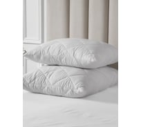 Подушка Guten Morgen стеганая, холлофайбер, микрофибра, Softt, серый, 50x70 см ПСССер-50-70