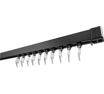 Алюминиевый однополосный усиленный карниз Эскар katal 3, черный матовый, 2,0 м, арт. 242434200