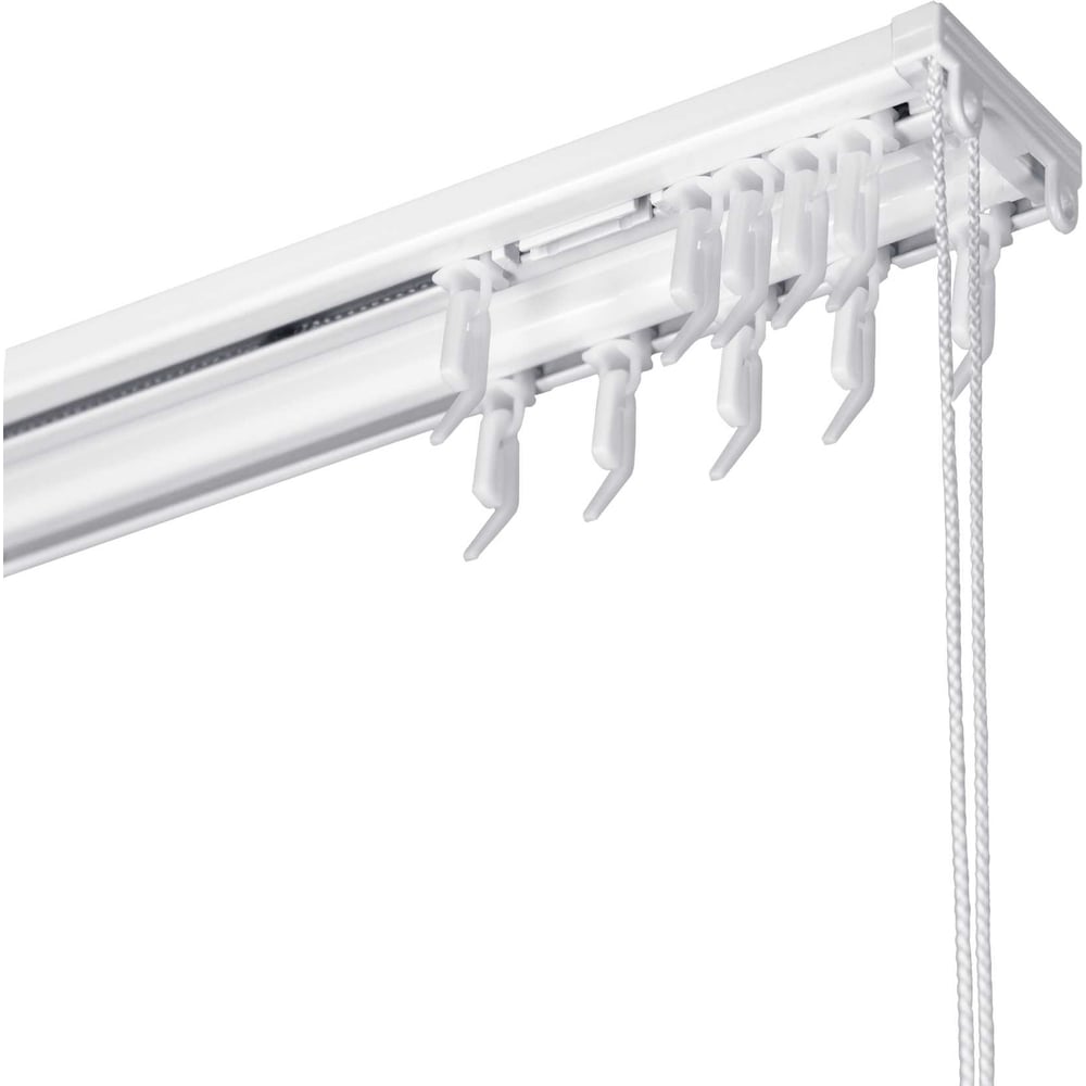 Алюминиевый двухполосный карниз Эскар с управлением katal 2 в сборе, 4 ...