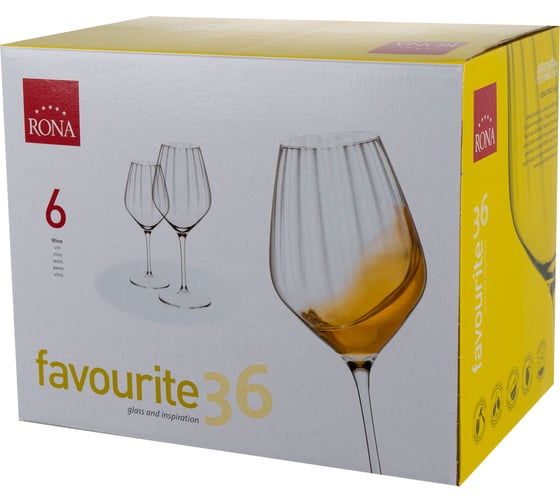 Набор бокалов для вина RONA FAVOURITE 360мл, 6шт 806962982473