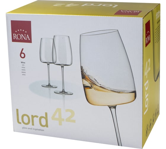 Набор бокалов для вина RONA Lord 420мл, 6шт 806850256585