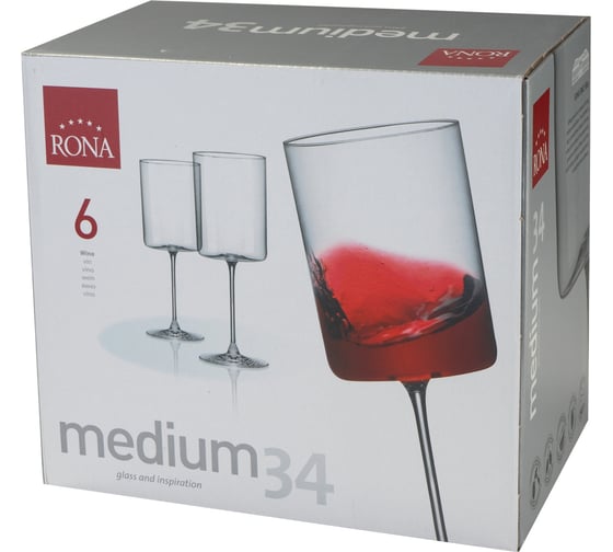 Набор бокалов для вина RONA Medium 340мл, 6шт 806536878346