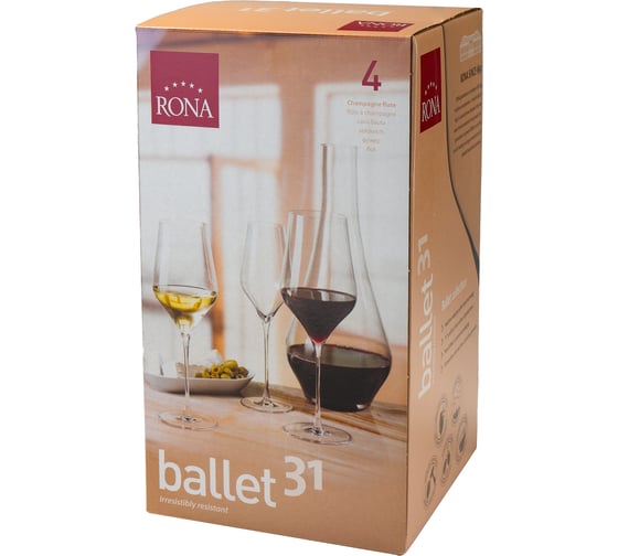 Набор бокалов для шампанского RONA BALLET 310 мл, 4шт 806513409411