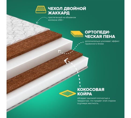 Матрас Sleeptek Total Cocos DoubleFoam 180*200 STCDF-00163-3435