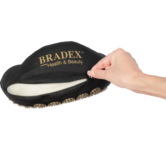 Дорожная акупунктурная подушка BRADEX нирвана, чёрная, золотые шипы KZ 0740