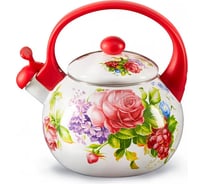 Эмалированный чайник со свистком MetaLLoni EM-25101/63 2.5 л, Летний сад Р1-00004191