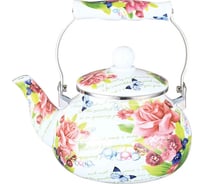 Эмалированный чайник с керамической ручкой MetaLLoni EM-251x1/27 2.5 л, Таинственный сад 0R-00006666