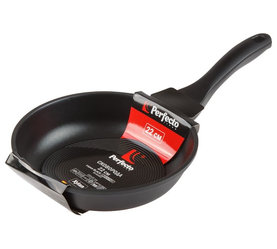 Сковорода PERFECTO LINEA 22x5.5 см, Black Ind. + Крышка стеклянная, 200-220-240 мм 55-221013-1 1
