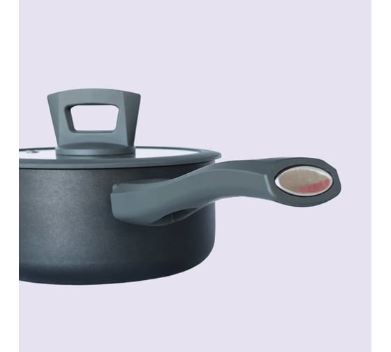 Ковш Esprado frontera gris с крышкой, 16x7,5 см, 1,4 л, алюминий, антипригарное покрытие, индукция FRGT16GE109