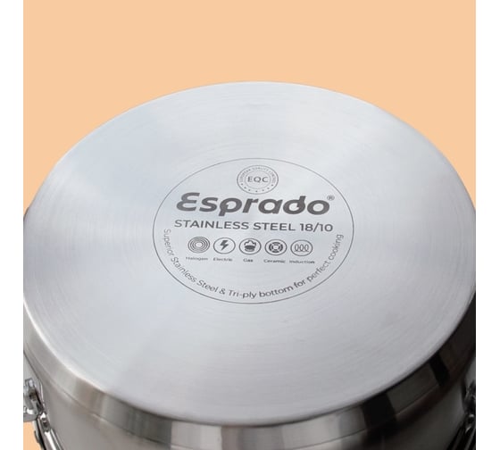 Ковш Esprado toffee с крышкой, 16x7,5 см, 1,5 л, нержавеющая сталь TOFL16BE109