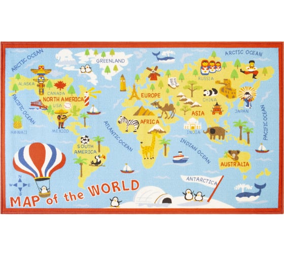 Интерьерный коврик Sunstep "world map" 80x133 см 37-991