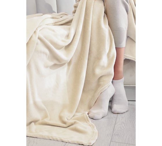 Покрывало (плед) Guten Morgen Велсофт, рис.11-0105, слоновая кость, 200x220 см PK-200-220