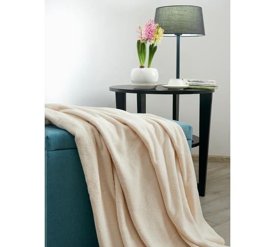 Покрывало (плед) Guten Morgen Велсофт, рис.11-0105, слоновая кость, 200x220 см PK-200-220