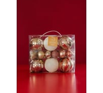 Набор елочных украшений Волшебство на ветках 36 шт., Розовые узоры VNVE-B29