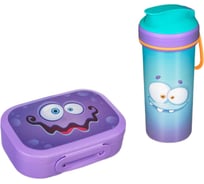 Набор Пластишка ланч-бокс 0.98 л и детский стакан с крышкой, петлей и декором 0.4 л, сиреневый 431331403