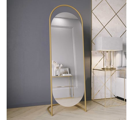 Напольное зеркало GENGLASS EVELUM в раме, Gold GGM-01-1
