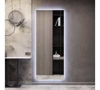 Прямоугольное зеркало GENGLASS большое 199x79 см, с холодной HALFEO Slim NF LED XL, с сенсорным выключателем GGL-05-XL-Slim-6000-2