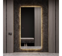 Прямоугольное зеркало GENGLASS большое 196x96 см, с теплой подсветкой HALFEO NF LED XL, с сенсорным выключателем GGL-05-XL-3000-2