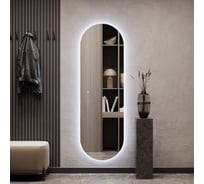 Овальное зеркало GENGLASS 179x59 см, с холодной подсветкой NOLVIS NF LED L GGL-01-L-6000-2