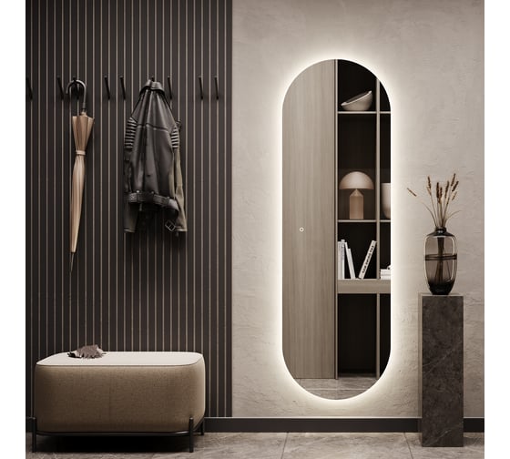 Овальное зеркало GENGLASS 179x59 см, с нейтральной подсветкой NOLVIS NF LED L GGL-01-L-4000-2 1