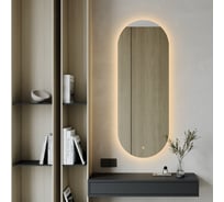 Безрамное овальное зеркало GENGLASS NOLVIS NF LED M, контурная теплая подсветка с сенсором GGL-01-M-3000-2