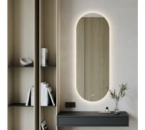 Безрамное овальное зеркало GENGLASS NOLVIS NF LED M, контурная нейтральная подсветка с сенсором GGL-01-M-4000-2