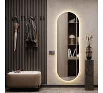 Безрамное овальное зеркало GENGLASS NOLVIS NF LED L, контурная теплая подсветка с проводом GGL-01-L-3000-1