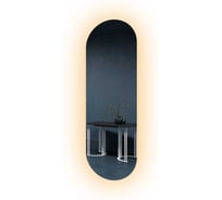 Безрамное овальное зеркало GENGLASS NOLVIS NF LED L, контурная теплая подсветка с проводом GGL-01-L-3000-1