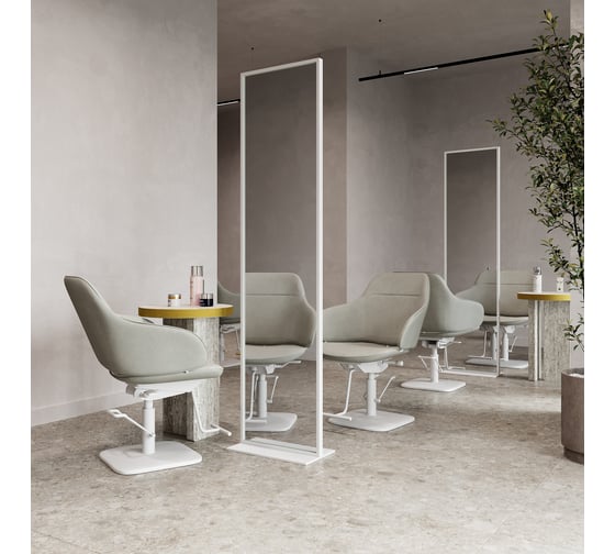Напольное зеркало в раме GENGLASS ZELISO White, двухстороннее GGM-23-3-2