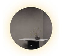 Безрамное круголое зеркало GENGLASS RAUNTEL NF LED L, контурная нейтральная подсветка с сенсором GGL-03-L-4000-2