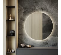 Безрамное круголое зеркало GENGLASS RAUNTEL NF LED L, контурная нейтральная подсветка с проводом GGL-03-L-4000-1