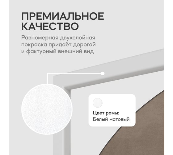 Зеркало в раме GENGLASS KVADEN White L GGM-17-3-2