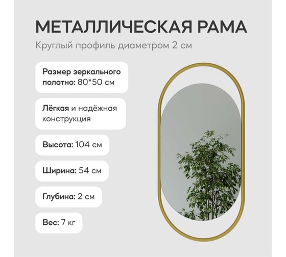 Зеркало в раме GENGLASS EVELIX Gold S GGM-02-1-1