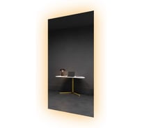 Безрамное прямоугольное зеркало GENGLASS большое HALFEO NF LED XL, контурная теплая подсветка с проводом GGL-05-XL-3000-1