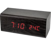 Часы будильник PERFEO LED Block чёрный красная подстветка PF S718T время температуратура 30 011 158