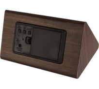 Часы будильник PERFEO LED Pyramid коричневый зелёная подстветка PF S710T 30 011 159