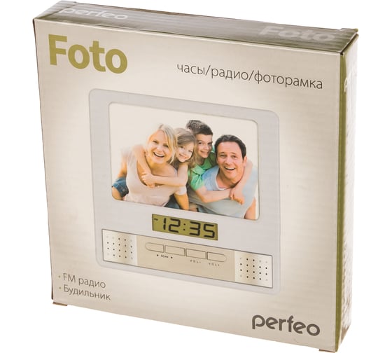 Часы-радио-фоторамка PERFEO Foto серебряный PF-S6005 30 011 167
