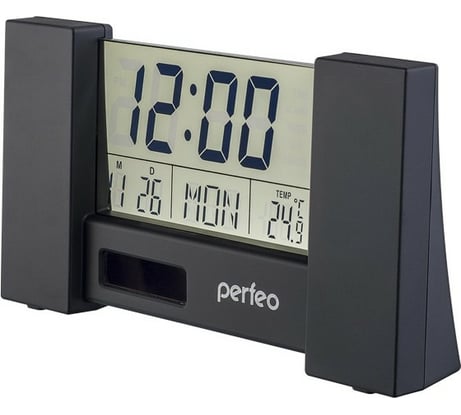 Часы-будильник PERFEO City чёрный PF-S2056 время температура дата 30 011 170