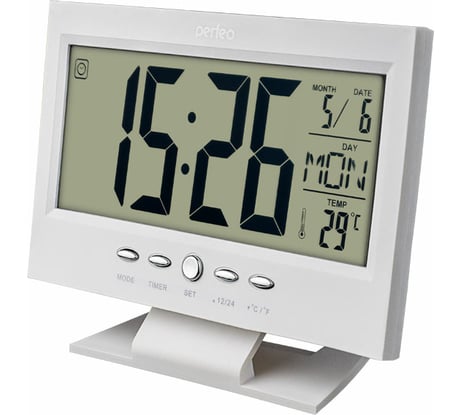 Часы-будильник PERFEO Set белый PF-S2618 время температура дата 30 013 216