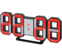 Часы будильник PERFEO LED LUMINOUS черный корпус красная подсветка PF 663 30 010 066 16088903