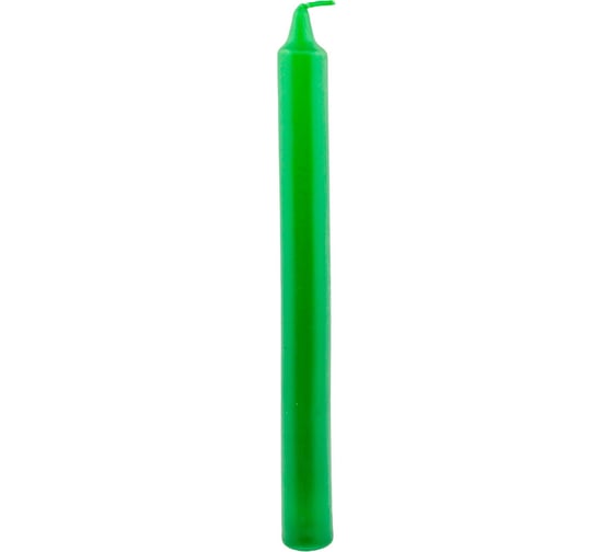 Цилиндрическая свеча MIR LIGHT "Horizon Candles" высота 230 мм, диаметр 20 мм, 10 шт., зеленая 1/17 СС-64143
