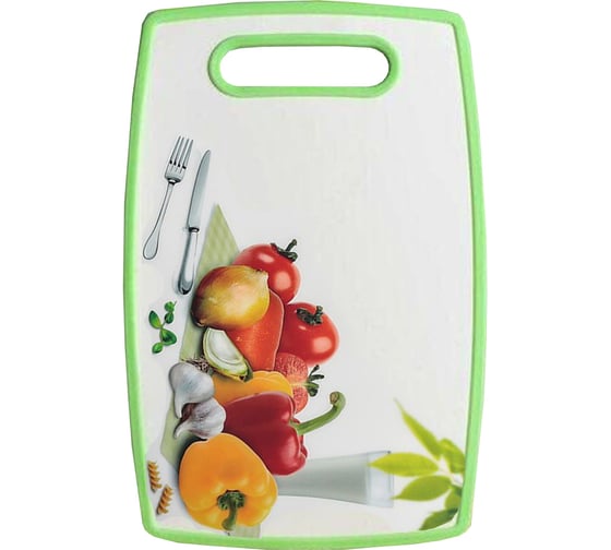 Разделочная доска Кошкин Дом Фрукты, ягоды, овощи, пластик, 37x22x1 см 50-19-011