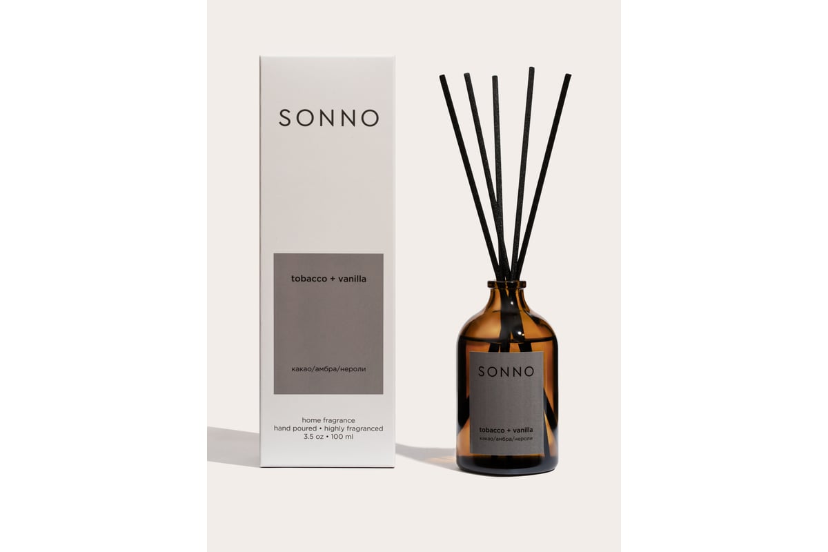 Ароматический диффузор SONNO Tobacco + Vanilla 100 мл 4610051407589 -  выгодная цена, отзывы, характеристики, фото - купить в Москве и РФ