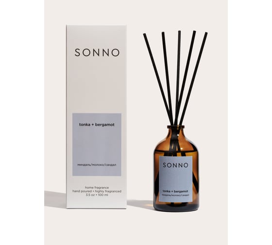 Ароматический диффузор SONNO Tonka + Bergamot 100 мл 4610051407596