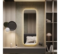Безрамное зеркало GENGLASS в полный рост, KUVINO NF LED M, контурная теплая подсветка с проводом GGL-02-M-3000-1