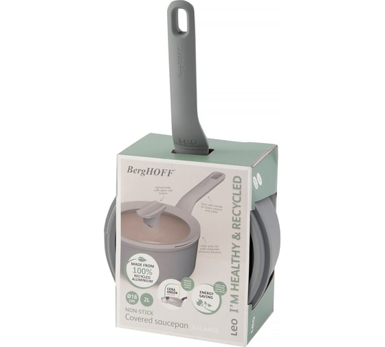 Ковш с крышкой BergHOFF leo balance moonmist 18 см, 2 л 3950425